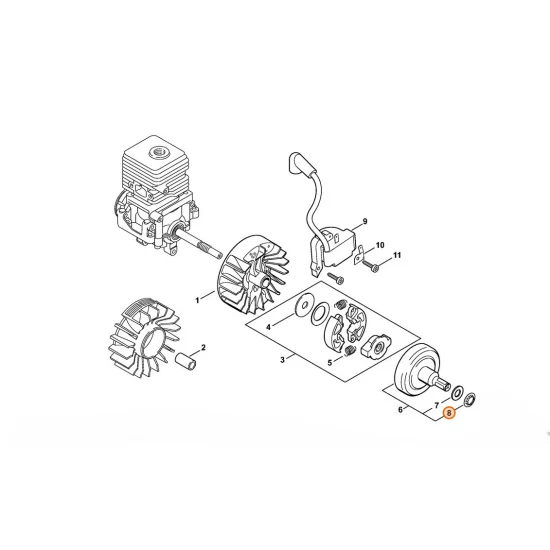 STIHL  Nakrętka sprężynująca 10,2x19x2,7 9417 003 7520